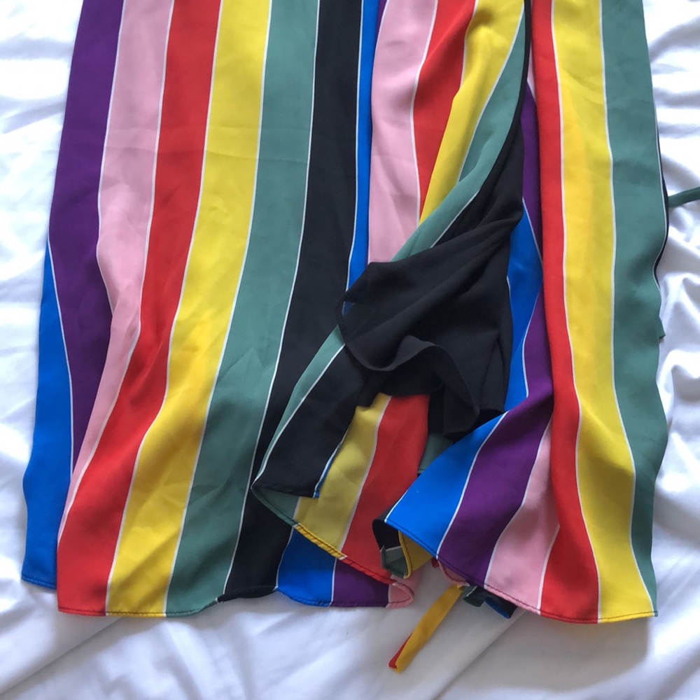 AQUA Rainbow Striped Maxi Wrap Dress size XS - Picture 10 of 10